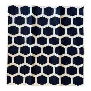 Embroidered navy/ Off White Geometric 18x18 Inches pillow cover